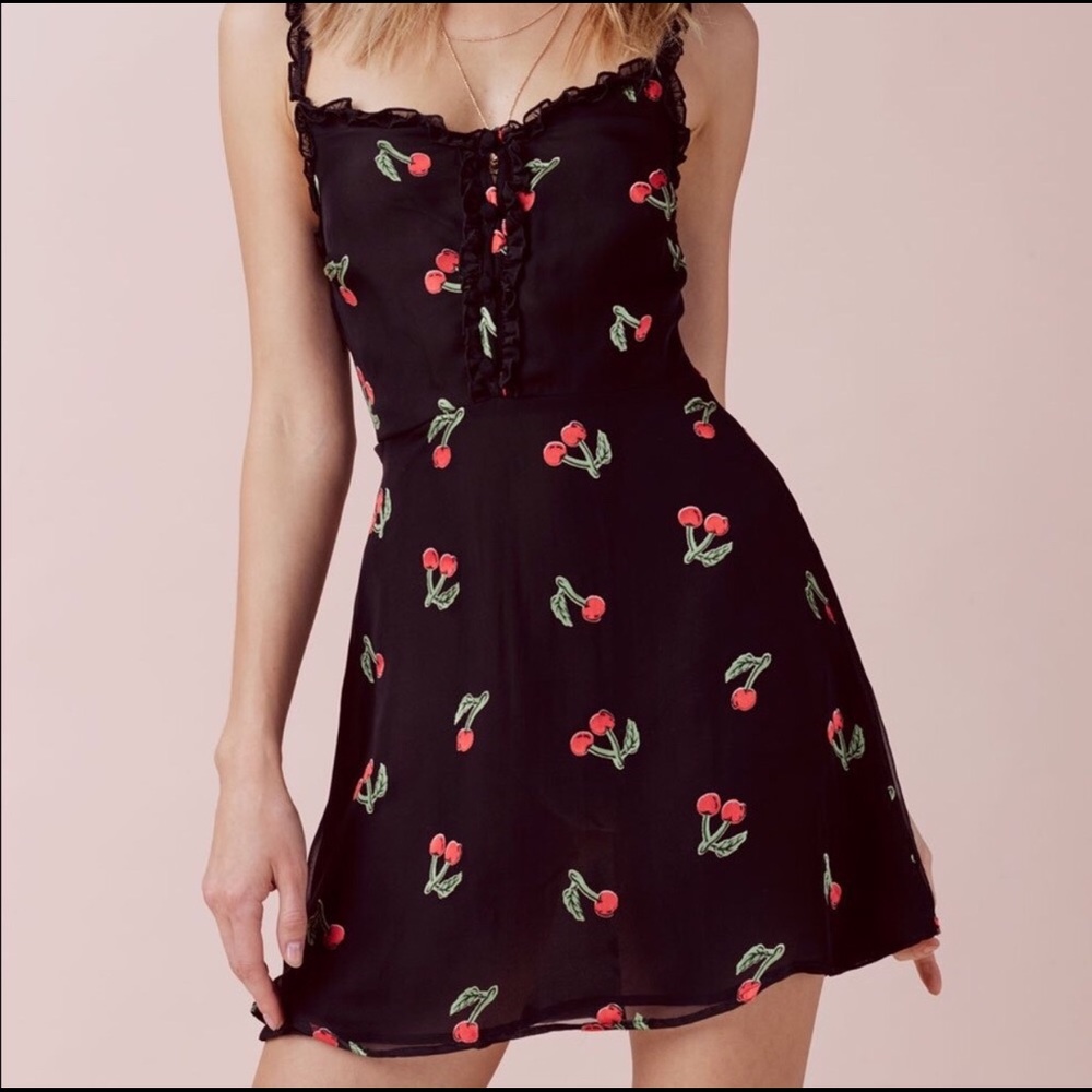 For Love and Lemons Cherry Burnout Dress